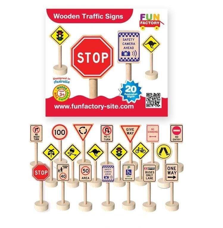 play wooden road signs 20 pack
